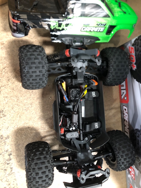 Photo 3 of **LIKE NEW** ARRMA 1/10 Granite 4X4 V3 3S BLX Brushless Monster RC Truck RTR (Transmitter and Receiver Included, Batteries and Charger Required), Green
