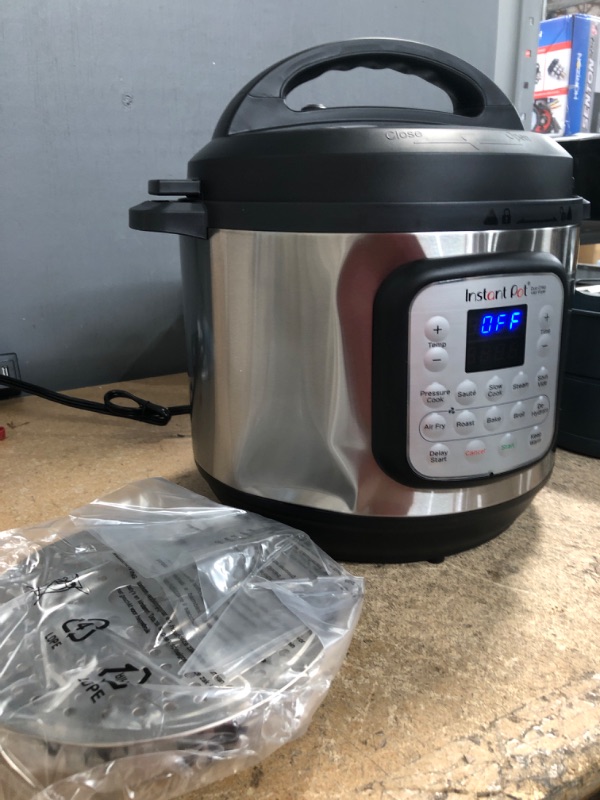 Photo 2 of **MINOR DAMAGE** Instant Pot 8 qt 11-in-1 Air Fryer Duo Crisp + Electric Pressure Cooker