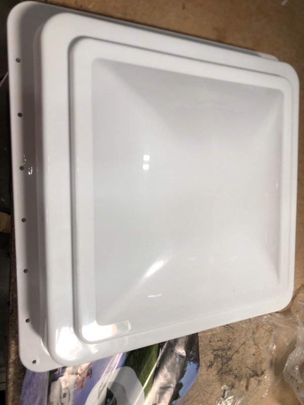 Photo 2 of 14" RV Trailer Roof Vent Complete 12 Volt Fan w/White lid and Interior Garnish
