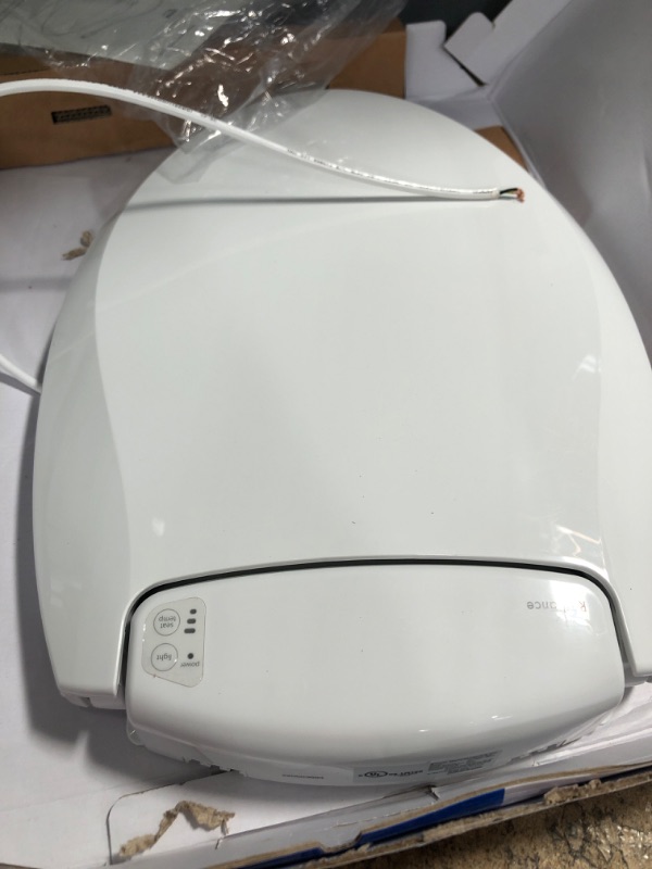 Photo 2 of **DAMAGED POWER CORD NON FUNCTIONAL* BEMIS Radiance Heated Night Light Toilet Seat will Slow Close and Never Loosen & LUXE Bidet Neo 320 - Self Cleaning Dual Nozzle - Hot and Cold Water Non-Electric Mechanical Bidet Toilet Attachment Elongated - White Toi