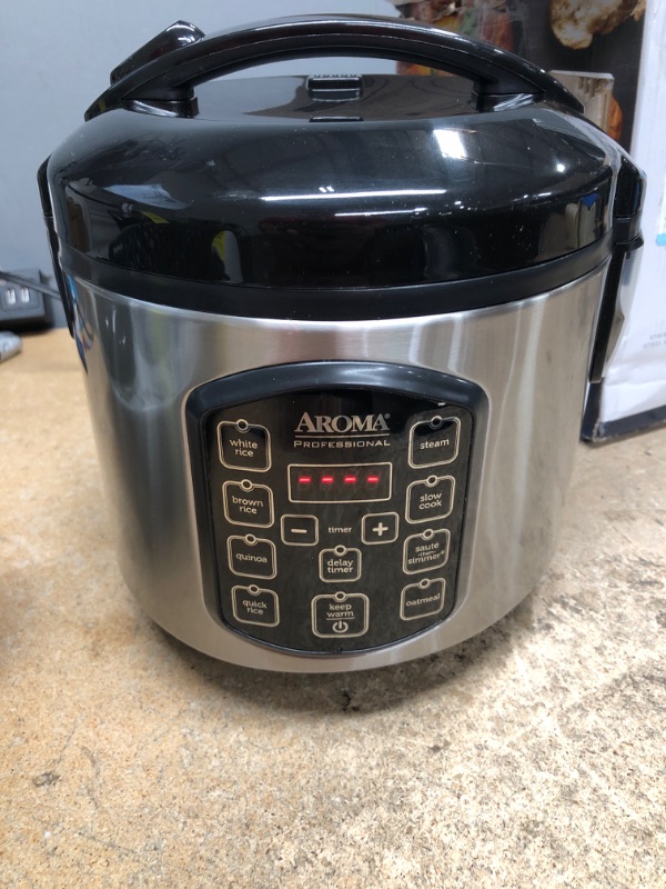 Photo 2 of **MINOR DAMAGE* Aroma Housewares ARC-954SBD Rice Cooker, 4-Cup Uncooked 2.5 Quart, Professional Version
