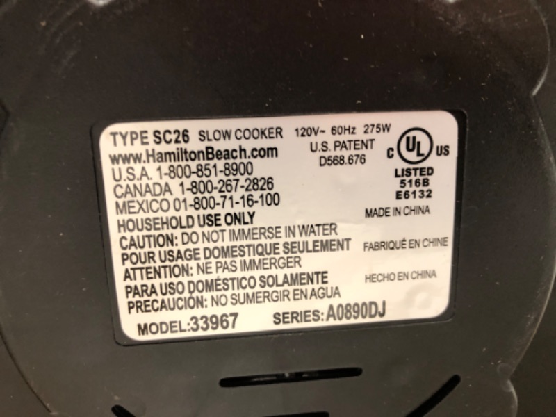 Photo 3 of **MISSING THERMOMETER* Hamilton Beach Set 'n Forget Programmable Slow Cooker With Temperature Probe, 6-Quart (33969)
