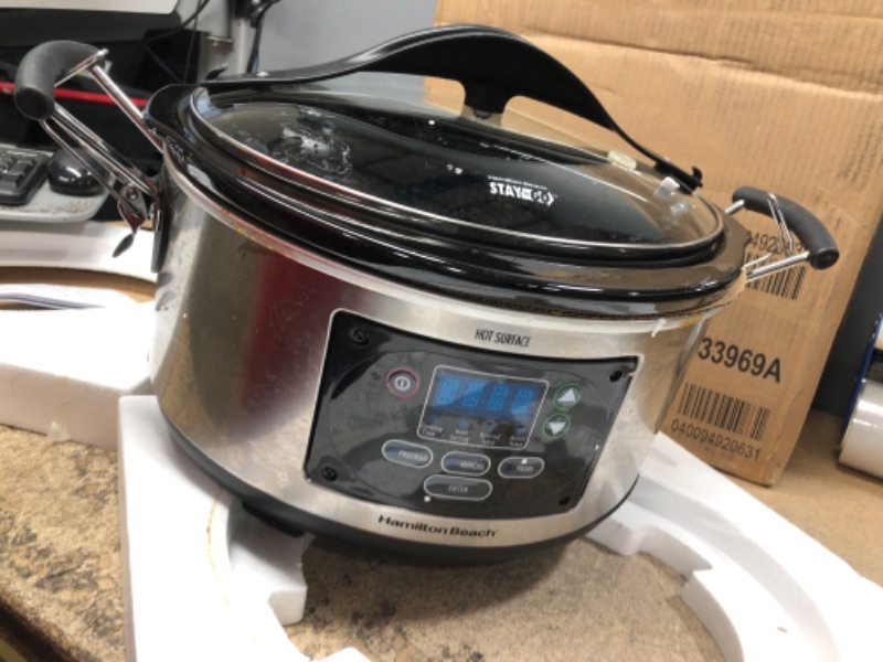 Photo 4 of **MISSING THERMOMETER* Hamilton Beach Set 'n Forget Programmable Slow Cooker With Temperature Probe, 6-Quart (33969)
