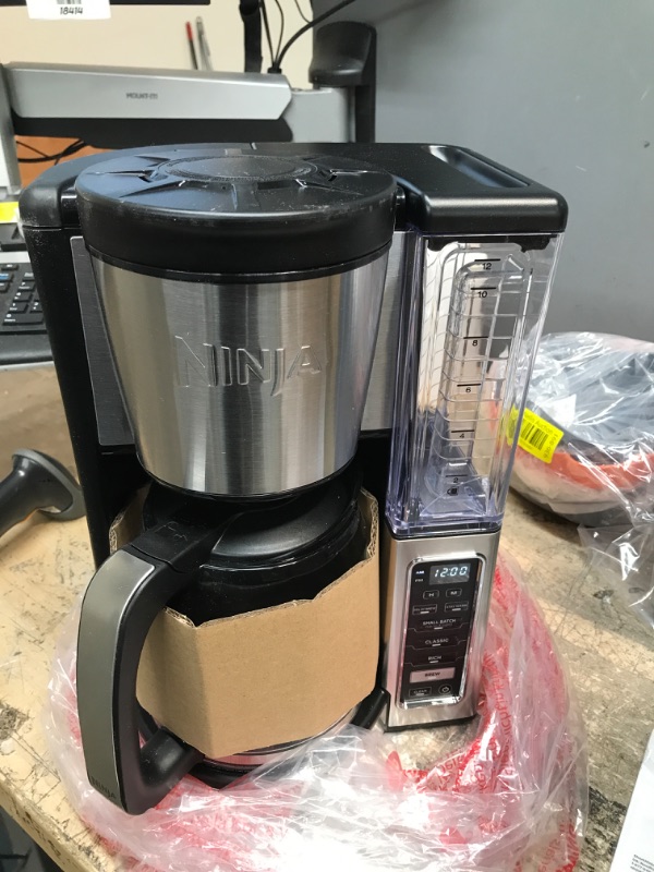 Photo 2 of **NEW BUT DAMAGED**  Ninja CE251 Programmable Brewer, with 12-cup Glass Carafe, Black and Stainless Steel Finish 12-Cup Carafe