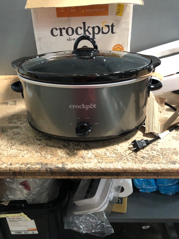 Photo 1 of Crock-Pot Large 8 Quart Oval Manual Slow Cooker and Food Warmer, Black (SCV800-B)