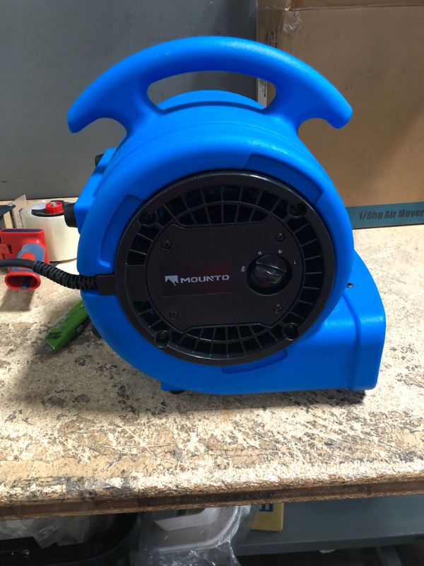 Photo 2 of Mounto 2-Speed 1/2HP 2200CFM Air Mover Floor Carpet Dryers (Blue)
