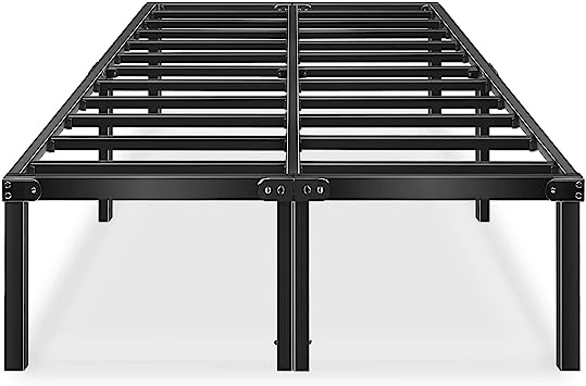 Photo 1 of (minor scratches) 18 Inch Full Bed Frame No Box Spring Needed Metal Platform Bedframe with Storage for Kids High Tall Black