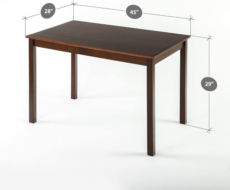 Photo 1 of (missing hardware )Zinus Juliet Espresso Wood Dining Table / Table Only, 45 in x 28 in x 29 in