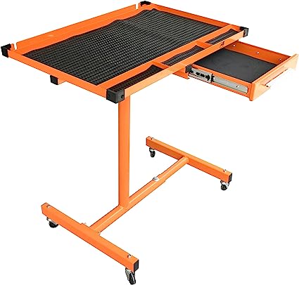 Photo 1 of (missing parts) Equipment Heavy Duty Rolling Tool Table 220 LB Adjustable Perfect Mobile Tray Table wand 4 Swivel Wheels Workstation for Shops Garages and Warehouses