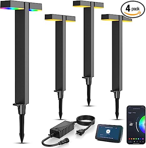 Photo 1 of XMCOSY+ Low Voltage Landscape Lights, 400LM Smart Pathway Lights with APP Control, Adjustable Dual-Head Warm White & RGB, Works with Alexa, 12V 8W Outdoor Path Lights for Garden Lawn Walkway(8 Pack)
