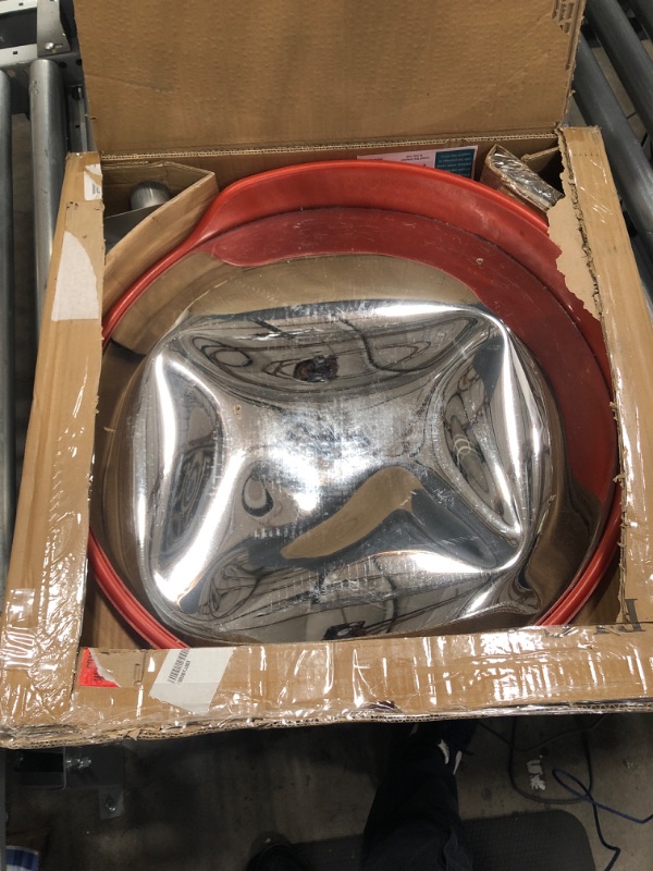 Photo 1 of 24" Security Mirror PC Convex Traffic Mirror Wide Angle Curved Safety Mirror Circular Pole Mount w/Adjustable Bracket for Outdoor Indoor Driveway Road Shop Garage Parking Lot Blind Spot Hidde