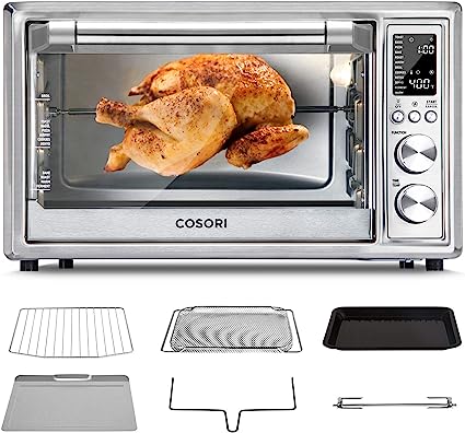 Photo 1 of **USED** 
COSORI Air Fryer Toaster Oven, 12-in-1 combo ,  Convection Oven Countertop, with Rotisserie, Stainless Steel 32QT/32L, 6-Slice Toast, 13-inch Pizza,