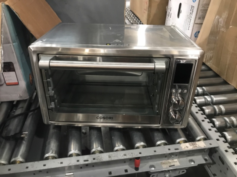 Photo 5 of **USED** 
COSORI Air Fryer Toaster Oven, 12-in-1 combo ,  Convection Oven Countertop, with Rotisserie, Stainless Steel 32QT/32L, 6-Slice Toast, 13-inch Pizza,