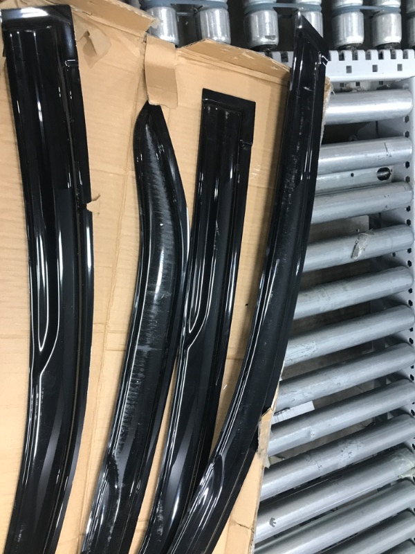 Photo 1 of Arokzn 94989 4pcs Tape-On Dark Smoke Rain Guards Set,Outside Mount Window Deflectors Compatible with 2014-2019 Toyota Corolla E170