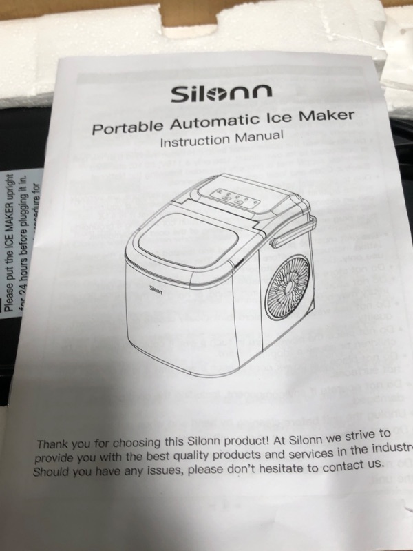 Photo 3 of **PARTS ONLY, NON-FUNCTIONAL** 
Silonn Countertop Ice Maker, 9 Cubes Ready in 6 Mins, (SLIM09)