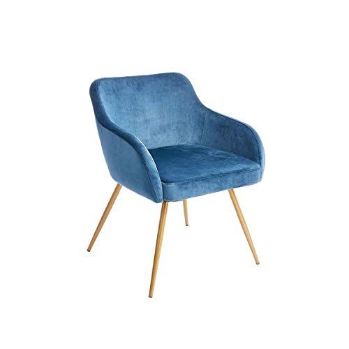 Photo 1 of *DAMAGED VELVET ON TOP** CangLong Accent Dinning Sofa Armchair Elegant Velvet Mid-Back Support Modern Upholstered Blue 
