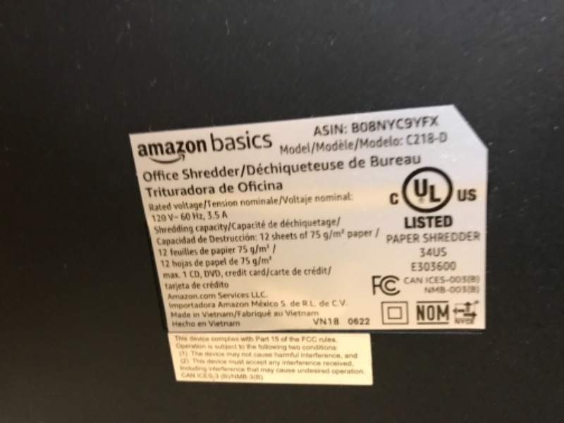 Photo 2 of Amazon Basics 12 Sheet Micro-Cut Paper,Credit Card and CD Shredder for Office/Home & Paper Shredder Sharpening & Lubricant Sheets - Pack of 24