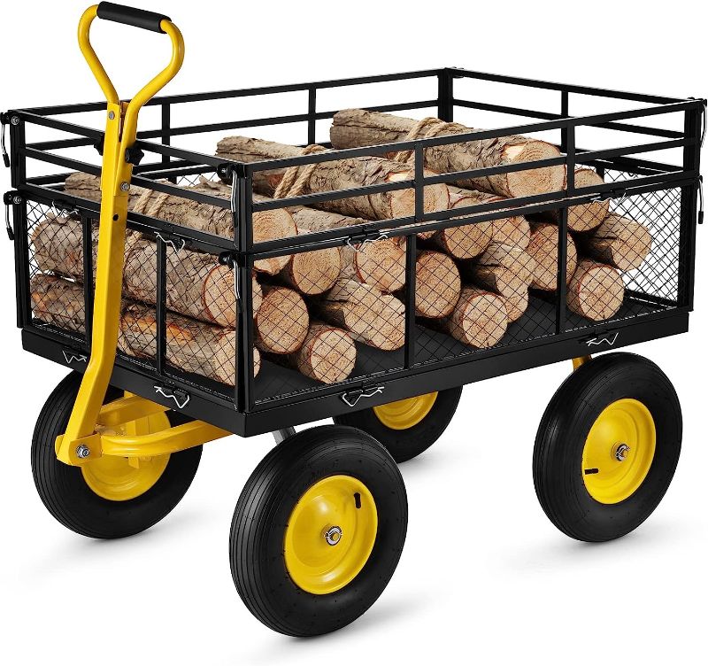 Photo 1 of ***MINOR SCUFFS AND SCRAPES - SEE PICTURES*** VEVOR Steel Garden Cart, Heavy Duty 1400 lbs Capacity