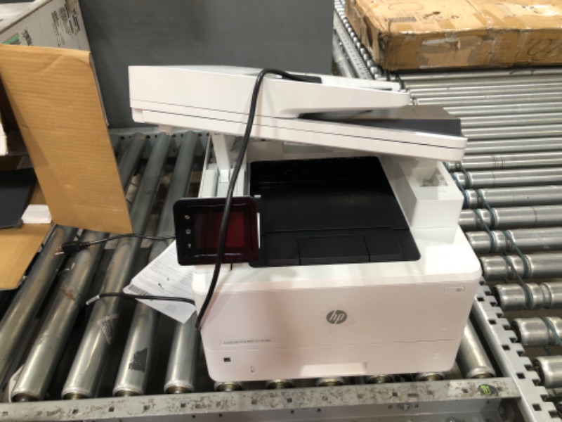 Photo 1 of HP Laserjet Pro MFP M283cdw All-in-One Wireless Color Laser Printer, White - Print Scan Copy Fax - 22 ppm, 600 x 600 dpi, 50-Sheet ADF, Auto Duplex Printing, Ethernet, Cbmoun Printer_Cable
**********DAMAGED NEEDS REPAIRS*********
