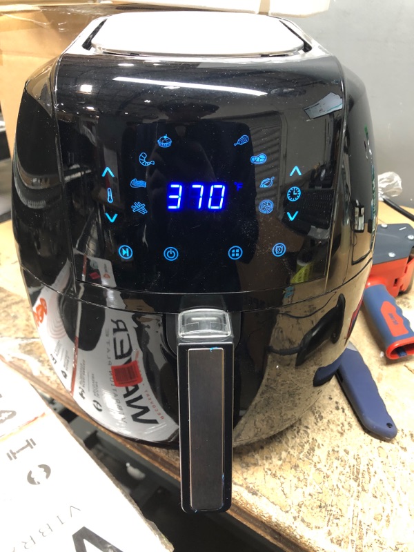 Photo 2 of 8-in-1 5.8 Qt. Black Electric Air Fryer with Recipe Book