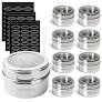 Photo 1 of 12 Pack Magnetic Spice Jars,Stainless Steel & Portable Spice Jars Storage Containers Set,96 Spice Labels & 24 Blank Labels, 1 PCS Marker Pen
