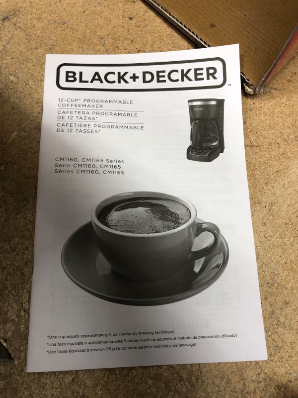 Photo 3 of *** NEW *** Black+Decker CM1160B 12-Cup Programmable Coffee Maker, Black/Stainless Steel