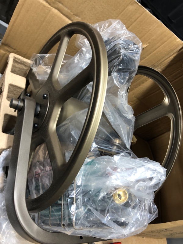 Photo 4 of *** NEW *** Liberty GARDEN 712 Single Arm Navigator Multi-Directional Garden Hose Reel, Holds 125-Feet of, 5/8-Inch, Bronze & Flexzilla HFZG510YW Garden Lead-In Hose 5/8 In. x 10 ft, 10' (feet) Single Arm Hose Reel + Garden Lead-In Hose