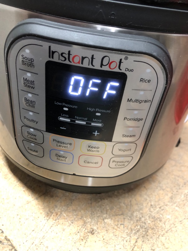 Photo 7 of *** USED IN LIKE NEW CONDITION *** ** HAS SMALL DENT ON THE BACK SEE PICTURES ** Instant Pot Duo 7-in-1 Electric Pressure Cooker, Slow Cooker, Rice Cooker, Steamer, Sauté, Yogurt Maker, Warmer & Sterilizer, Includes App With Over 800 Recipes, Stainless St