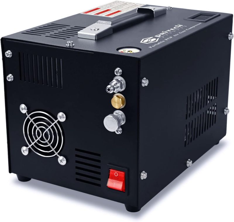 Photo 1 of Portable pcp air compressor 4500psi 300bar 12v DC or 110v AC with power supply,oil&water free,high pressure PCP Compressor Pump for Air Gun and Paintball/Scuba Tank
****unknown if missing parts*****
