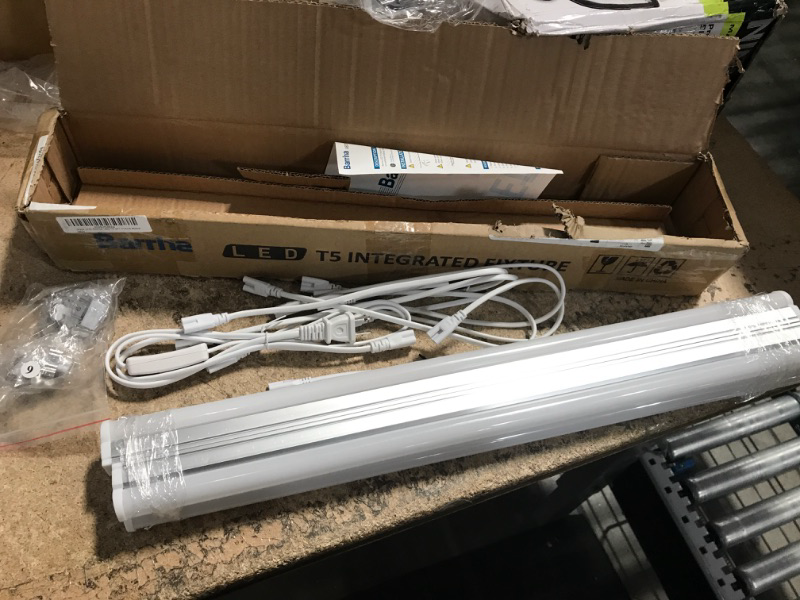 Photo 2 of (Pack of 6) Barrina LED T5 Integrated Single Fixture, 2FT, 6500K (Super Bright White), Utility Shop Light, Ceiling and Under Cabinet Light, ETL Listed, Corded Electric with Built-in ON/Off Switch 2FT-6PACK