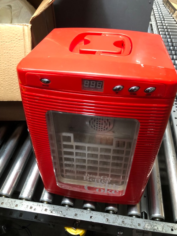 Photo 2 of ***PARTS ONLY*** Coca-Cola Polar Bear 28 Can Cooler/Warmer w/ 12V DC and 110V AC Cords, 25L (28 qt) Portable Mini Fridge w/Display Window, Travel Refrigerator for Snacks Lunch Drinks, Desk Home Office Dorm, Red