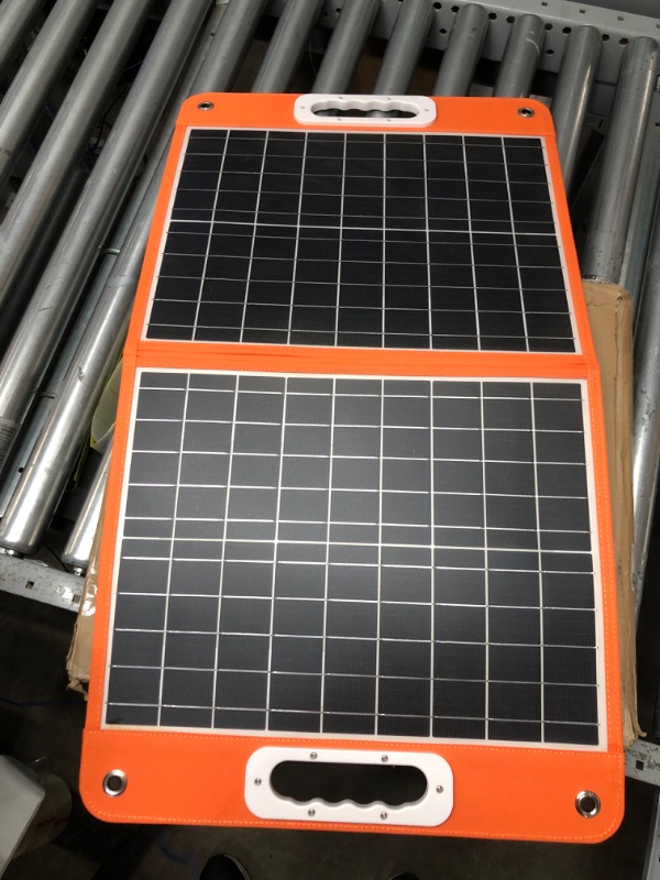 Photo 2 of Flashfish 18V/60W Foldable Solar Panel, Portable Solar Charger with DC Output for Flashfish 151Wh/166Wh/222Wh(Sold Separately), USB-C/QC3.0 for Phones, Tablets On Camping Van RV Road Trip