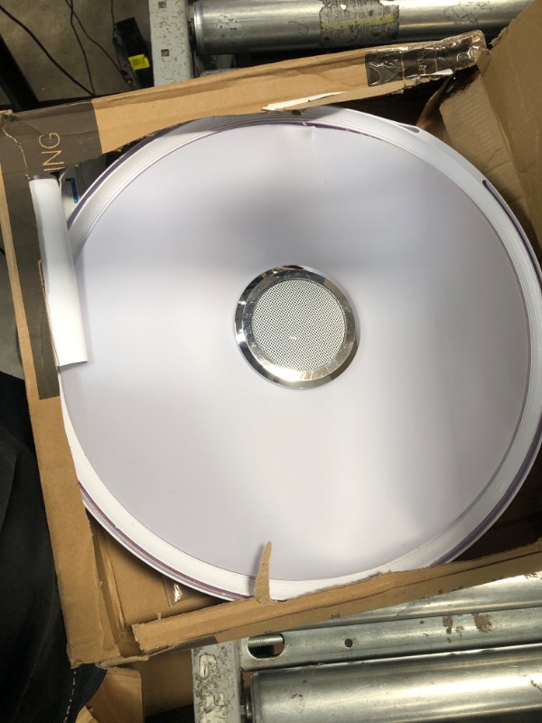 Photo 2 of **PARTS ONLY** Ypjkonze Ceiling Light with Bluetooth Speaker 16 Inch