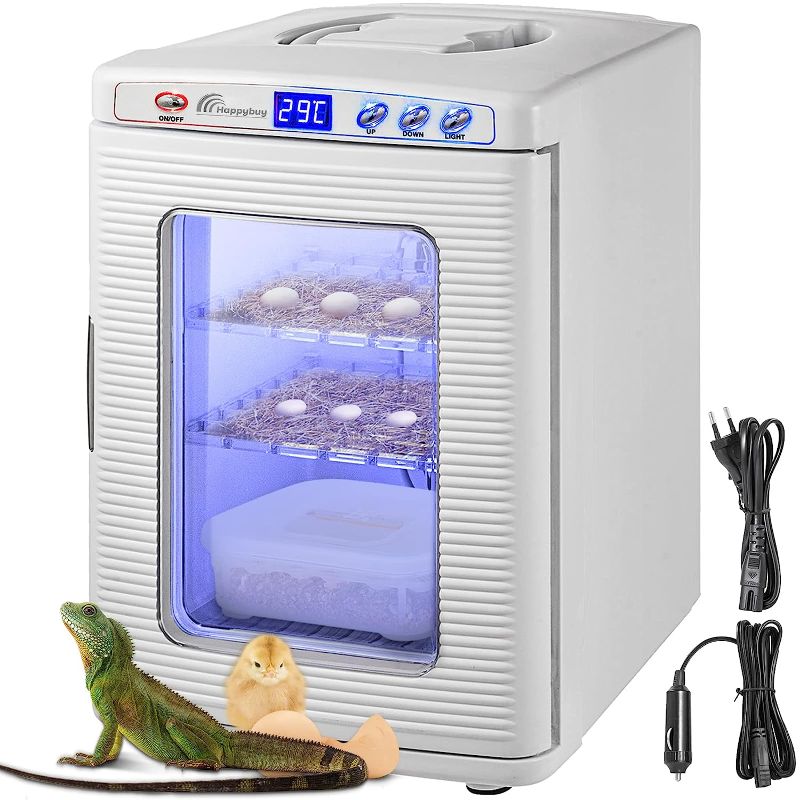 Photo 1 of Happybuy White Reptile Incubator 25L Scientific Lab Incubator Digital Incubator Cooling and Heating 5-60°C Reptile Egg Incubator 12V/110V Work for Small Reptiles
