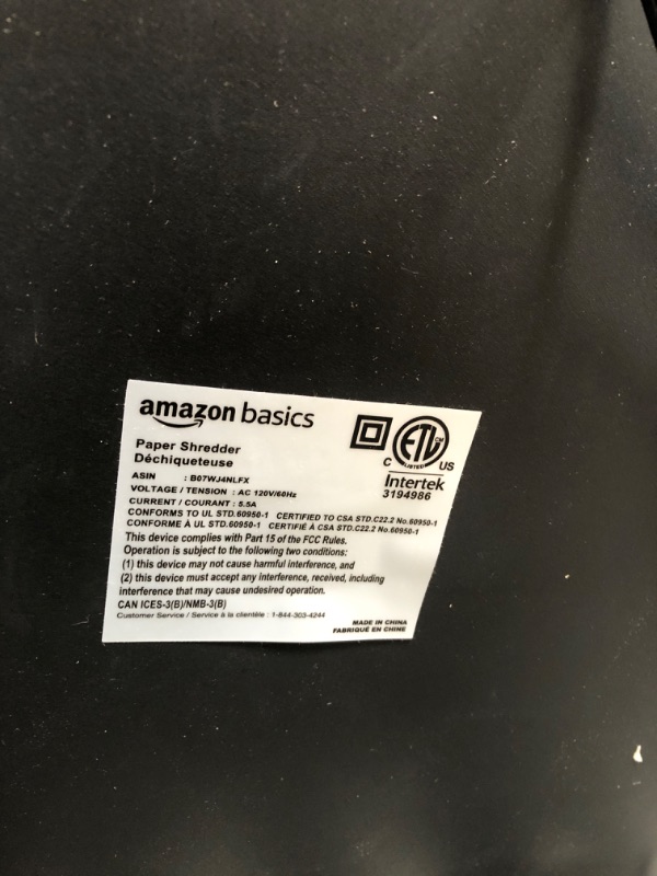 Photo 4 of Amazon Basics 24-Sheet Cross-Cut Paper, CD and Credit Card Home Office Shredder with Pullout Basket 24 Sheet Shredder