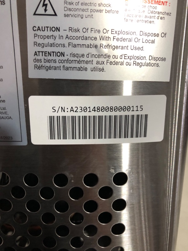 Photo 9 of ***USED - SEE NOTES***
Frigidaire EFIC103 Ice Maker Machine Heavy Duty, Large Stainless Steel