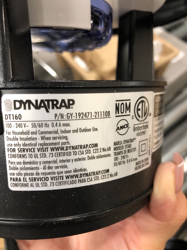 Photo 2 of *** POWERS ON *** DynaTrap DT160SR Mosquito & Flying Insect Trap – Kills Mosquitoes, Flies, Wasps, Gnats, & Other Flying Insects – Protects up to 1/4 Acre Black