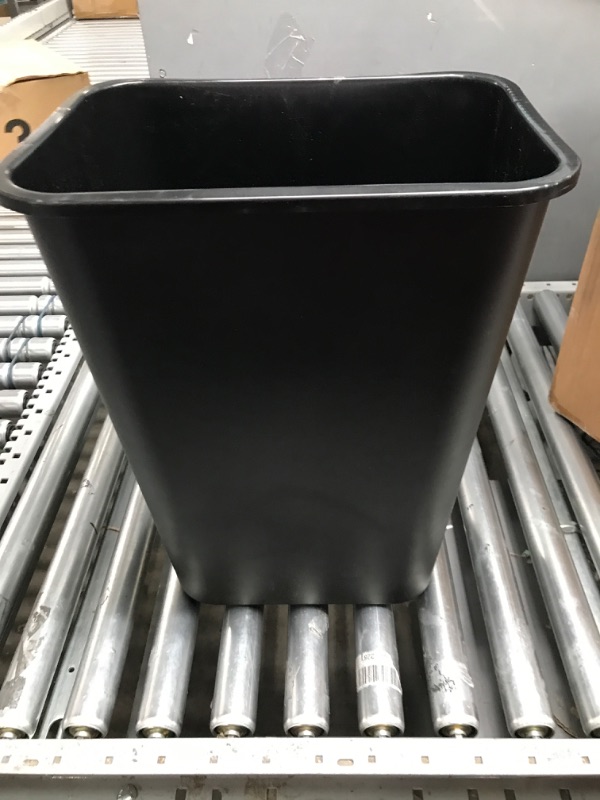 Photo 1 of United Solutions WB0060 Black Plastic 41 Quart Office Wastebastket-10.25 Gallon Trash Can in Black