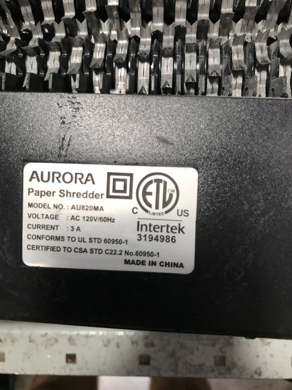 Photo 1 of Aurora AU820MA High Security 8-Sheet Professional Micro-Cut Paper/ CD/ Credit Card Shredder and Sharpening and Lubricating Sheets