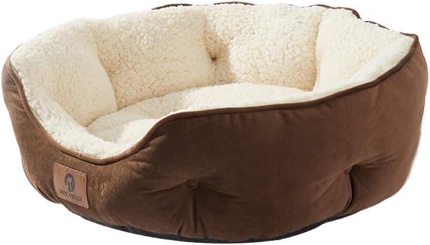 Photo 1 of 
Asvin Small Dog Bed for Small Dogs, Cat Beds for Indoor Cats, Pet Bed for Puppy and Kitty, Extra Soft & Machine Washable with Anti-Slip & Water-Resistant Oxford Bottom, Brown, 20 inches
