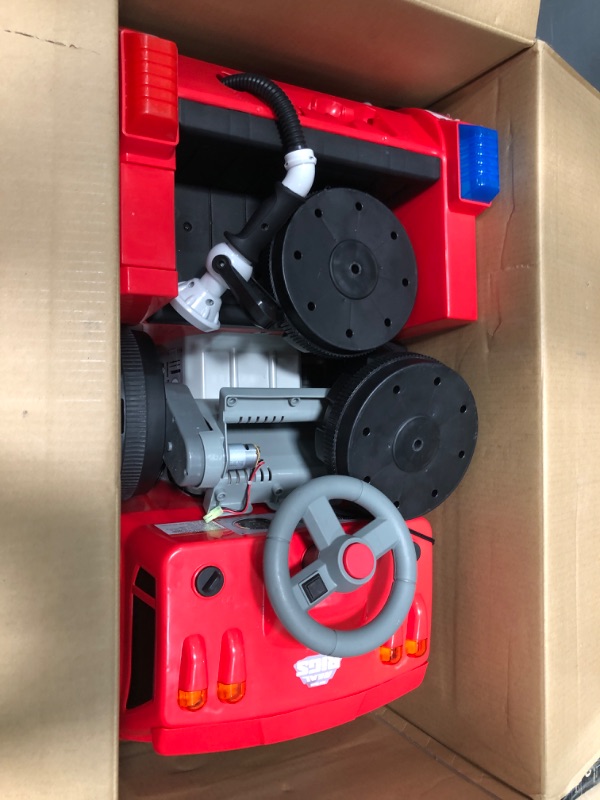 Photo 2 of *PARTS ONLY* Kid Trax Real Rigs Toddler Fire Truck Interactive Ride On Toy, Kids Ages 1.5-4 Years, 6 Volt Battery and Charger, Sound Effects, Red