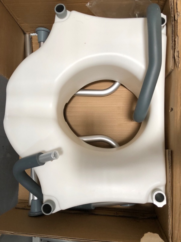 Photo 2 of Essential Medical Supply Elevated Toilet Seat with Padded Arms, Elongated, 19 x 14 x 3.5 Inch