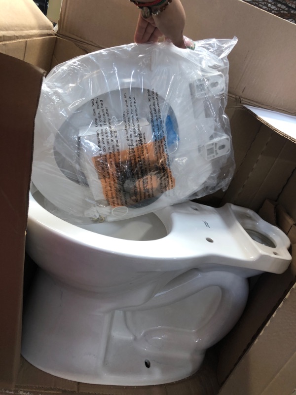 Photo 2 of **TANK NOT INCLUDED ** American Standard Cadet 3 Tall Height 2-Piece 1.28 GPF Single Flush Round Toilet in White, Seat Included