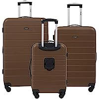 Photo 1 of 3-Piece Wrangler Smart Luggage Set with Cup Holder and USB Port (Toffee) **(DAMAGED ZIPPER ON LARGEST SUITCASE)**