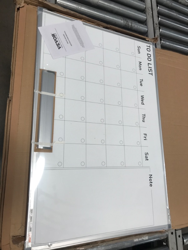 Photo 3 of DAMAGED CORNER**VEVOR Dry Erase Calendar for Wall, 36 x 24 Inches Whiteboard Calendar, Monthly Planner Magnetic Dry Erase Board, 1 Magnetic Erase & 2 Dry Erase Marker & Movable Tray for Restaurant Office Home School
