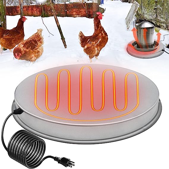 Photo 1 of (2 PACK)Heated Chicken Waterer Base, Heated Poultry Waterer Base 40 Watts, Chicken Coop Heater for Winter Chicken Coop, with 9.8 FT Power Cord, Gifts