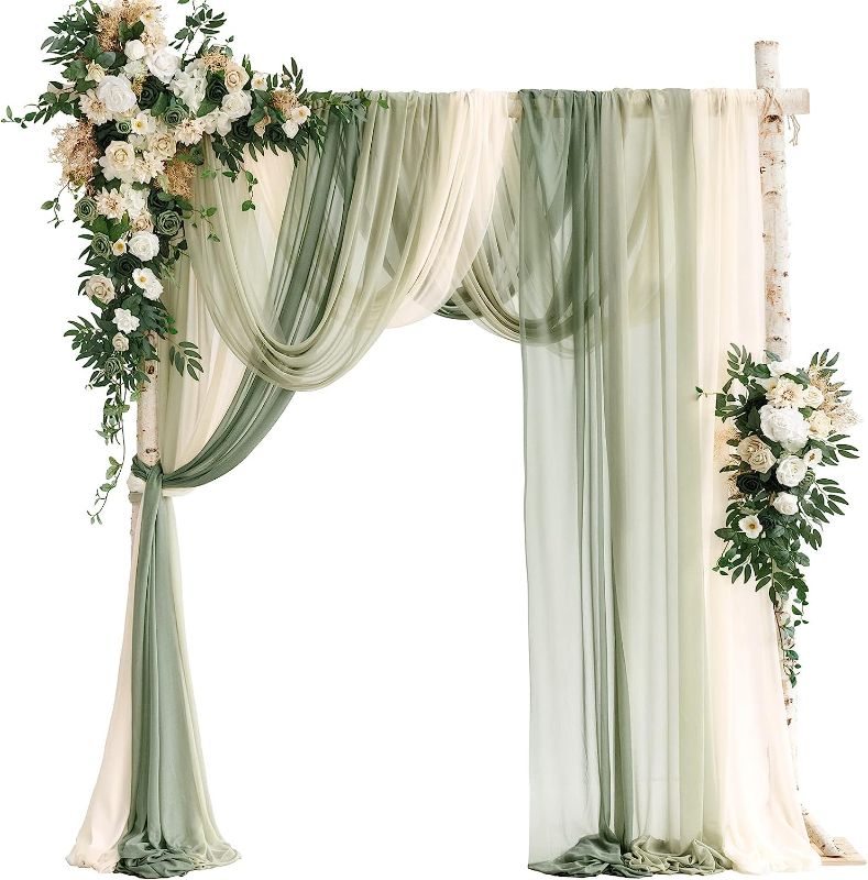 Photo 1 of ***MISSING COMPONENTS*** Ling's Moment Wedding Arch Flowers with Drapes Kit (Pack of 5) - 2pcs Artificial Flower Arrangement with 3pcs Drapes for Ceremony Arbor Floral Decor
