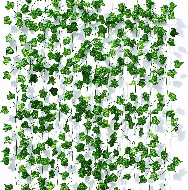 Photo 1 of 12 Pack Artificial Ivy Garland Fake Plants
