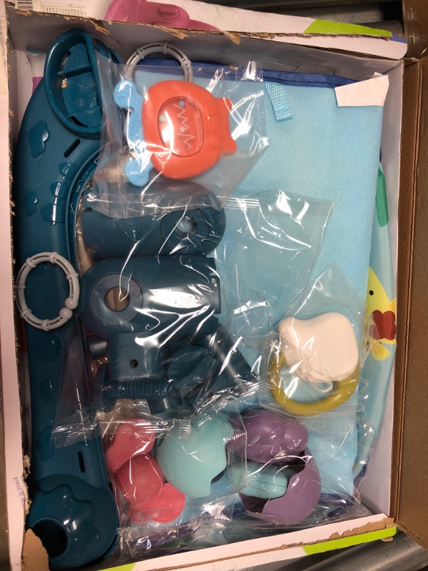 Photo 1 of Baby Play Mat Baby Gym,Funny Play Piano Tummy Time Baby Activity Gym Mat with 5 Infant Learning Sensory Baby Toys, Music and Lights Boy & Girl Gifts for Newborn Baby 0 to 3 6 9 12 Months?New Blue? Crocodile ?blue?