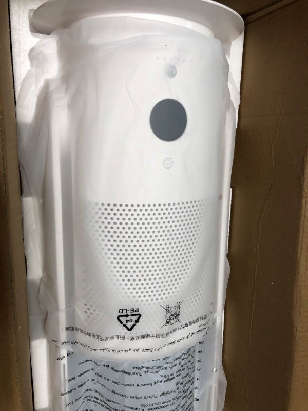 Photo 3 of [ITEM IS BROKEN, FOR PARTS]
 ULTTY Bladeless Tower Fan and Air Purifier in one, True HEPA Filter 99.97% Smoke Dust Pollen Dander, Oscillating Tower Fan with Remote Control R22, White White Large
